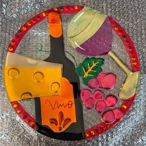 Silvestri Hand-Blown Vino Fusion Collection Decorative Plate by Lori Siebert